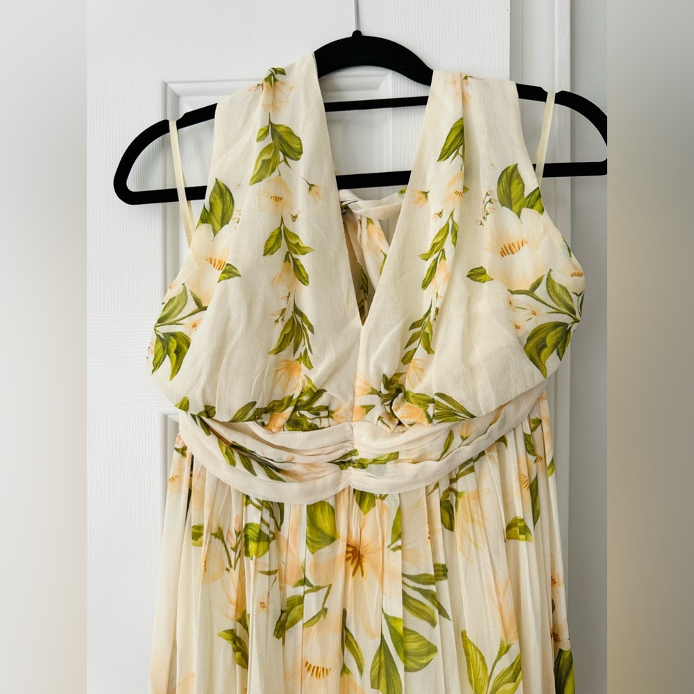Farm Rio V-Neck Floral Chiffon Maxi Dress, Size S - Picture 8 of 11